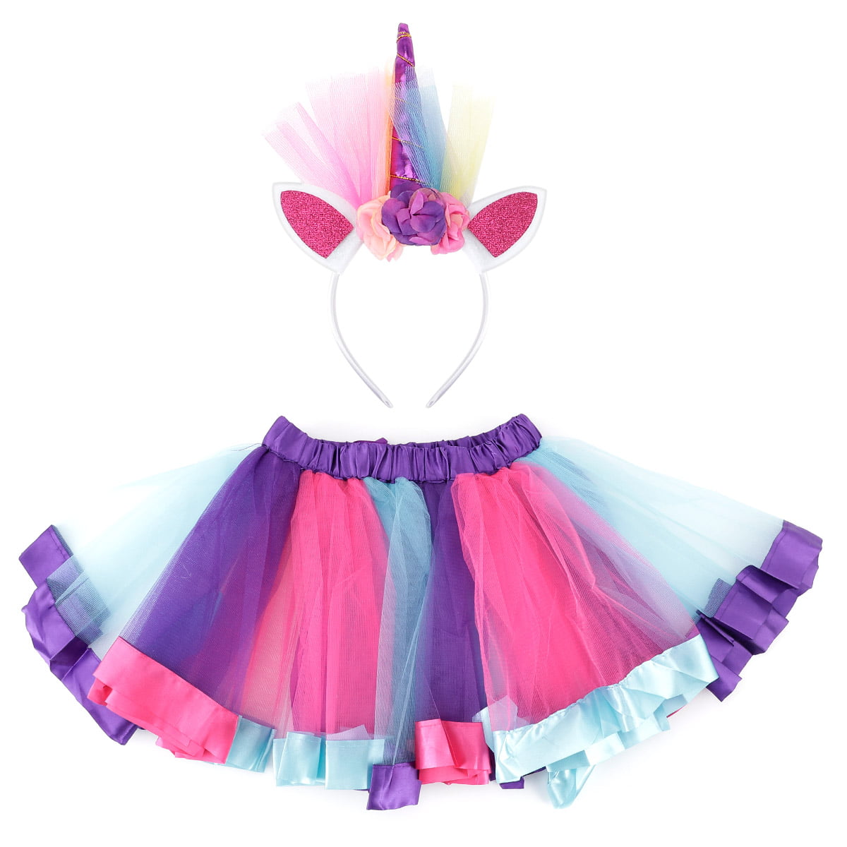 Baby Girls Unicorn Tutu Fancy Dress Party Fluffy Tulle Skirt Kids Stage Costume 
