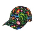 thumbnail image 2 of Xecao Roosters and Flowers for Baseball Cap: Unisex, crafted from classic polyester twill fabric, featuring a soft unconstructed design, 2 of 5