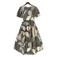 thumbnail image 7 of Ruimatai Women's V-Neck Abstract Print Short Sleeve Belted High-Low Wrap Waist Midi Dresses for Women Summer Casual & Vacation Wear, 7 of 7