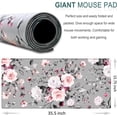 thumbnail image 2 of Extended Gaming Mouse Pad, 35.5x15.75" Non-Slip Oversized Desk Pad Mousepad with Stitched Edges Waterproof Keyboard Mouse Mat Desk Protector for Game, Office and Home, Gray Rose, 2 of 6