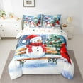 thumbnail image 3 of Castle Fairy Kids Red Sparrows 7-Piece Twin Bedding Sets,Christmas Snowman Bedding Comforter Set,Happy New Year Breathable Sheet Sets,Super Cozy Room Decor, 3 of 9