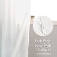 thumbnail image 5 of JIUZHEN Rod Pocket Sheer Curtains, Light Filtering Semi Transparent Window Curtains Drapes for Sliding Glass Door & Living Room, Set of 2 with Tiebacks, W52x L84 inch Length, Ivory, 5 of 7