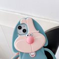 thumbnail image 4 of HAHDAXIA Kawaii Phone Cases Apply to iPhone 12 Pro Max,Cute Cartoon Bucktooth Rabbit Blue Phone Case Unique Fun Cover Case 3D iPhone 12 Pro Max Case Soft Silicone Shockproof Cover for Women G, 4 of 7