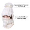 thumbnail image 2 of Gorro con pompón para mujer, conjunto de bufanda, gorro de esquí de invierno para niñas, gorro de punto holgado con forro polar oso de fresa Hogar, 2 of 5