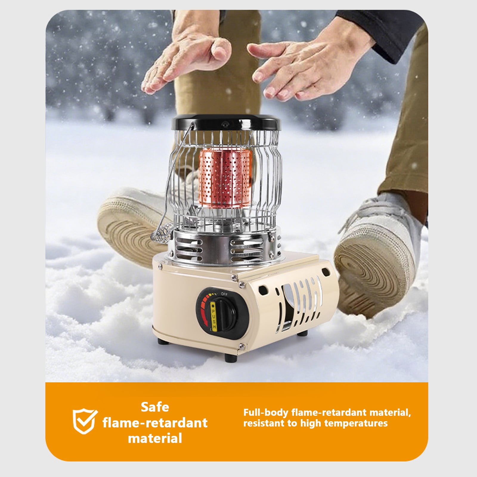 Arcticwind Outdoor Camping Heater for Tents,Portable picnic heater,Tent Heater Stove for Camping,Outdoor Camping,Ice Fishing Heater,Cooking Dual-Use, Multifunctional Windproof Gas Stove,Beige