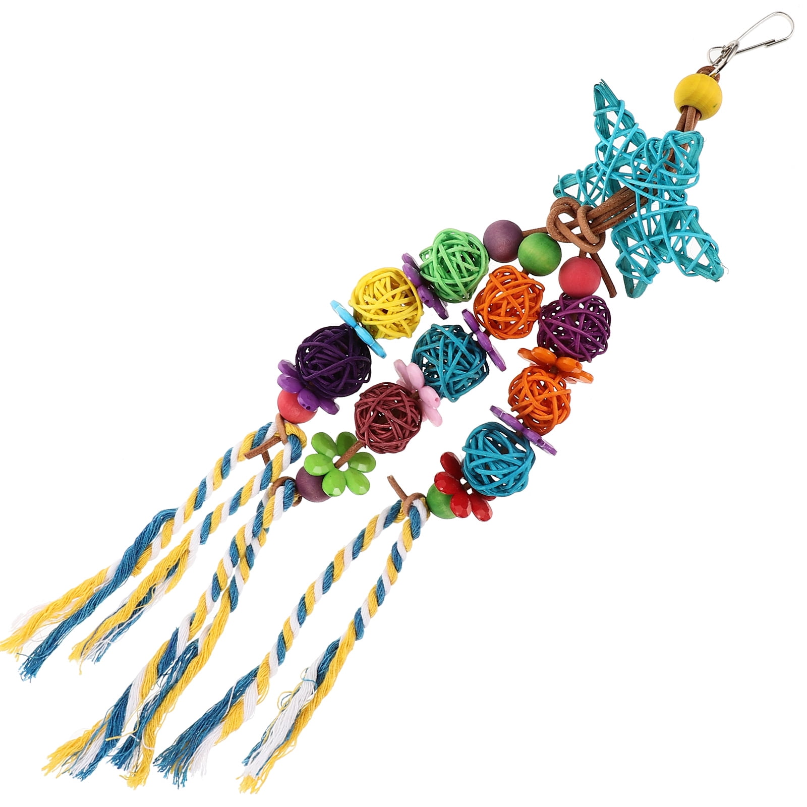 FOMIYES Bird Swing Toy for Cockatiels and African , Rattan Perch, Assorted Colors, 1 Set