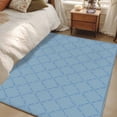 thumbnail image 4 of 3'x5' Rug for Living Room Bedroom, Haze Blue Plaid Washable Area Rugs Non-Slip Carpet Mats, Farmhouse Modern Abstract Striped Indoor Low Pile Area Rug Runner for Kitchen, Mudroom, 4 of 8