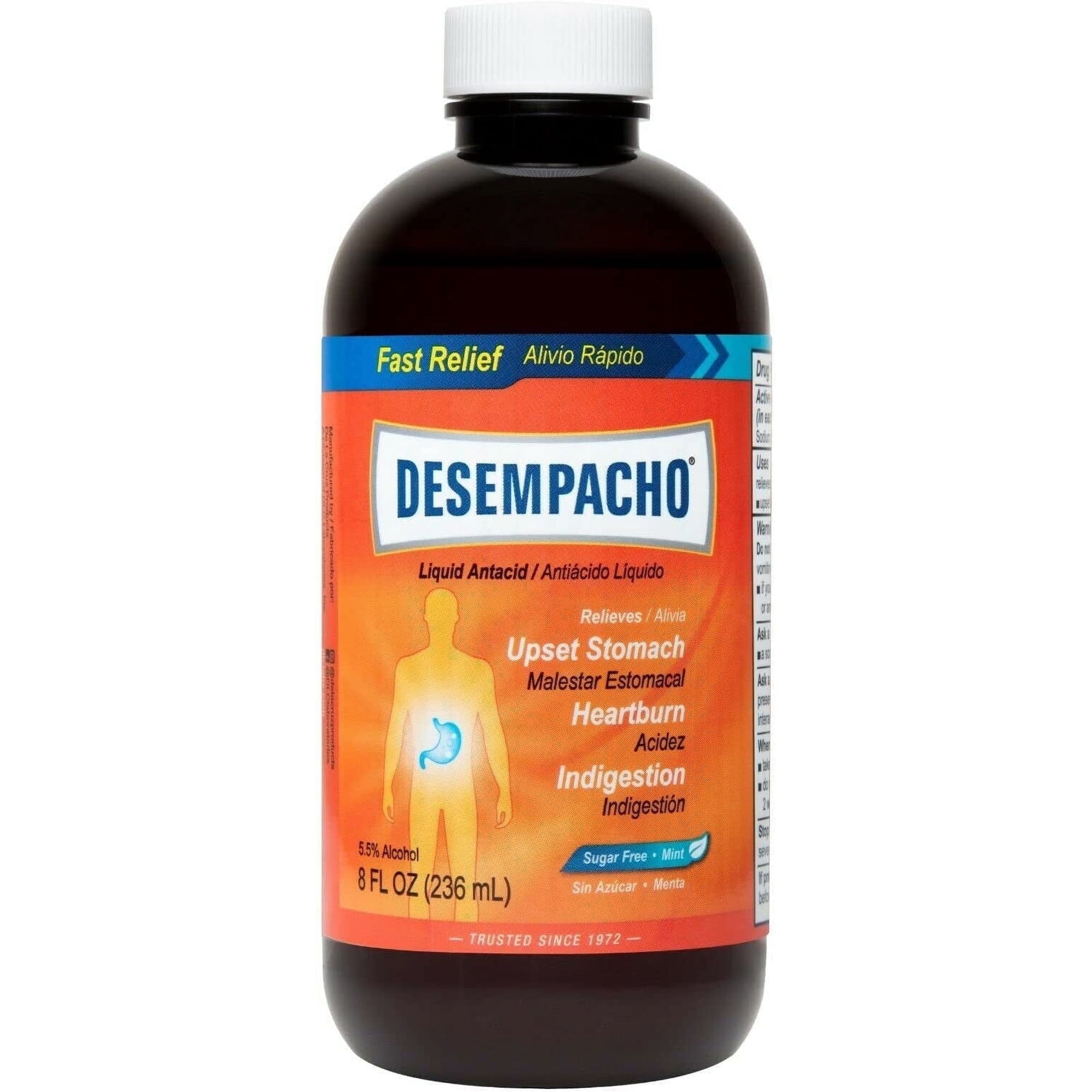 Desempacho Liquid Antacid, Fast Relief for Upset Stomach, Heartburn and Indigestion, Sugar Free Formula, 8 fl OZ