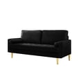 thumbnail image 6 of S-HOME 65-Inch Minimalist Velvet Sofa With Metal Legs And Cushions For Stylish Living Room Or Bedroom Décor，Black, 6 of 6