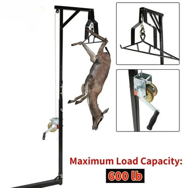 HECASA 2" Hitch Mounted Deer Hoist 600 lbs Capacity Deer Hitch Game Hoist Winch Lift Truck Hitch 360 Degrees Swivel Mounted
