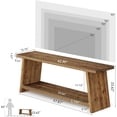 thumbnail image 5 of Finmind 2-Tier Solid Wood TV Stand, 63 inch Farmhouse Media Console for 55/60/65 inch TV, Entertainment Center with Storage  for Lving Room, Bedroom, 5 of 7
