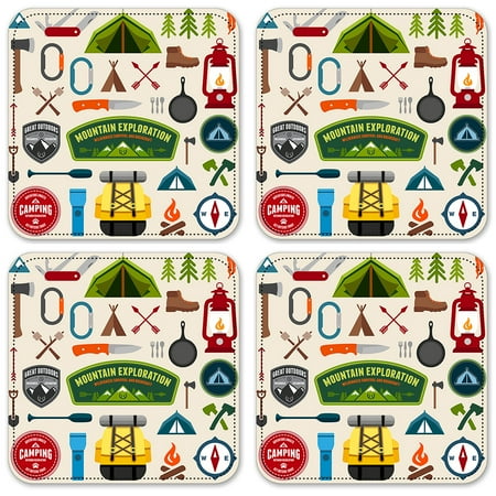 

Vinyl Drink Coasters - Set of 4 - Mountain Exploration