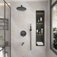 thumbnail image 3 of Boyel Living Shower System 10 in Wall Mount Rainfall Shower Head with Handheld Shower and Bathtub Tub Spout,3-function Bathroom Round Shower Combo Set ,Shower Set Tub Faucet in Matte Black, 3 of 10