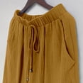 thumbnail image 7 of Wide Leg Pants for Women Loose Drawstring Elastic Waist Trousers with Pockets Summer Beach Vacation Clothes by Yigetop Yellow S, 7 of 7