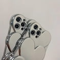 thumbnail image 5 of Cute Case Compatible with iPhone 13 Pro Max Case 6.7'', 3D Silver Cartoon Heart Case with Lovely Bracelet Chain Camera Protector, 5 of 5