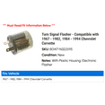 thumbnail image 2 of Turn Signal Flasher - Compatible with 1967 - 1982, 1984 - 1994 Chevy Corvette 1968 1969 1970 1971 1972 1973 1974 1975 1976 1977 1978 1979 1980 1981 1985 1986 1987 1988 1989 1990 1991, 2 of 2