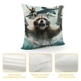 thumbnail image 4 of Pratyus Raccoon Shark Guns Modern Farmhouse Rustic Decorative Couch Pillow Cases with Zipper Home Decor for Car Couch Bedroom Throw Pillow Cover 1PC 22x22in, 4 of 5