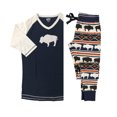 thumbnail image 3 of Lazyone Women's Soft Casual Pajama Leggings and Tall Tee Sets With Cute Fun Prints, Buffalo Fair Isle, 3 of 7