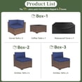 thumbnail image 5 of Aoxun 11 Piece Patio Furniture Set Wicker Rattan Patio Conversation Set Outdoor Sectional Sofa Set with Coffee Table and 4” Thickened Cushions, Blue(Waterproof Cover Included), 5 of 7