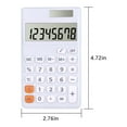 thumbnail image 3 of Calculators for Students Mini Portable 8-Digit Basic Calculator with Solar Charging, Basic Calculators for Students Home Office Super Long Standby 13.5x8x2cm, 3 of 7
