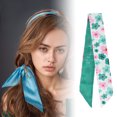 thumbnail image 2 of Unique Bargains 1 Pc Headband Patterns Satin Hairband for Women Pink Green, 2 of 6