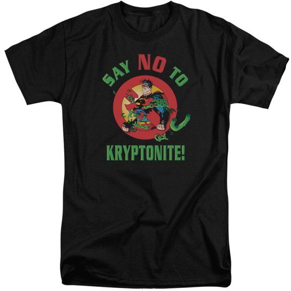 Superman Say No To Kryptonite Adult Tall T-Shirt Black