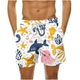 thumbnail image 2 of DDAPJ pyju Big and Tall Swim Trunks for Men Elastic Waist Drawstring Board Shorts Funny Summer Bathing Suits Sea Creature Printed Surf Beach Shorts with Pockets White XXXXL, 2 of 6