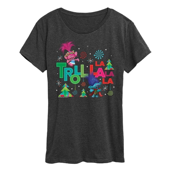 Trolls Movie - Christmas - Troll La La La La - Poppy & Branch - Women's Short Sleeve Graphic T-Shirt
