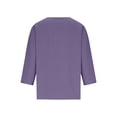 thumbnail image 5 of Gamivast Linen Shirts for Women Plus Size Scoop Neck Oversized Slouchy Fit Tops Soft Lightweight Breathable Basic 3/4 Sleeve Tees Lounge Weekend Fall Everyday Casual outfits, 5 of 5