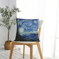thumbnail image 5 of Yiaed The Starry Night Print Pillow Covers Super Soft Decorative Square Throw Pillow Covers Case Cushion Covers for Sofa Couch Bedroom Car Decor（No pillow core）-24"x24", 5 of 7