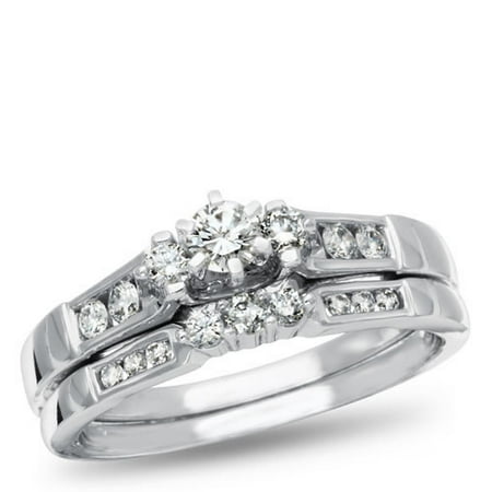 Angelina, 14K White Gold Diamond Bridal Set, 1/2 ctw.