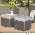 thumbnail image 3 of Noble House Santa Rosa 16" Grey Wicker Ottoman Seat w/Silver Cushion (Set of 2), 3 of 20
