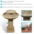 thumbnail image 3 of Sunnydaze Beveled Flower Light Brown Polyresin 2-Tier Birdbath Water Fountain, 3 of 11