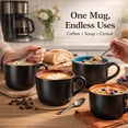 thumbnail image 3 of AmorArc 24 oz Soup Mugs with Handles, Jumbo Ceramic Bowls Mugs Set with handles for Coffee Cereal Cappuccino Snacks, Microwave&Dishwasher safe Soup Cups for Meal-Multicolor, 3 of 9