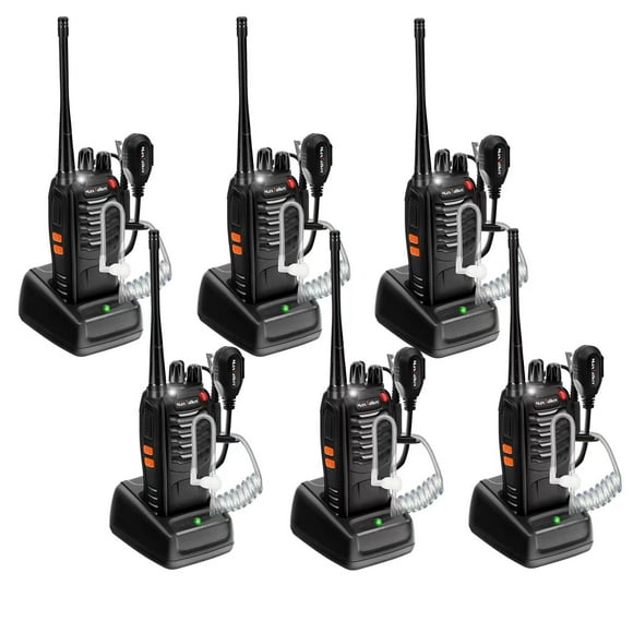 Walkie Talkies MaxTalker MT-8S de largo alcance, paquete de 6 con accesorios