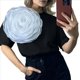 thumbnail image 1 of Camiseta de Flores 3D para Mujer, Corta, Cuello Redondo, Verano Negro M, 1 of 6