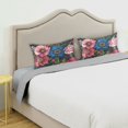 thumbnail image 3 of Yayeee Pillowcase Standard Size Set of 2 Satin Wrinkle Resistant Envelope Pillow Case, Vibrant Blooming Flowers, 3 of 8