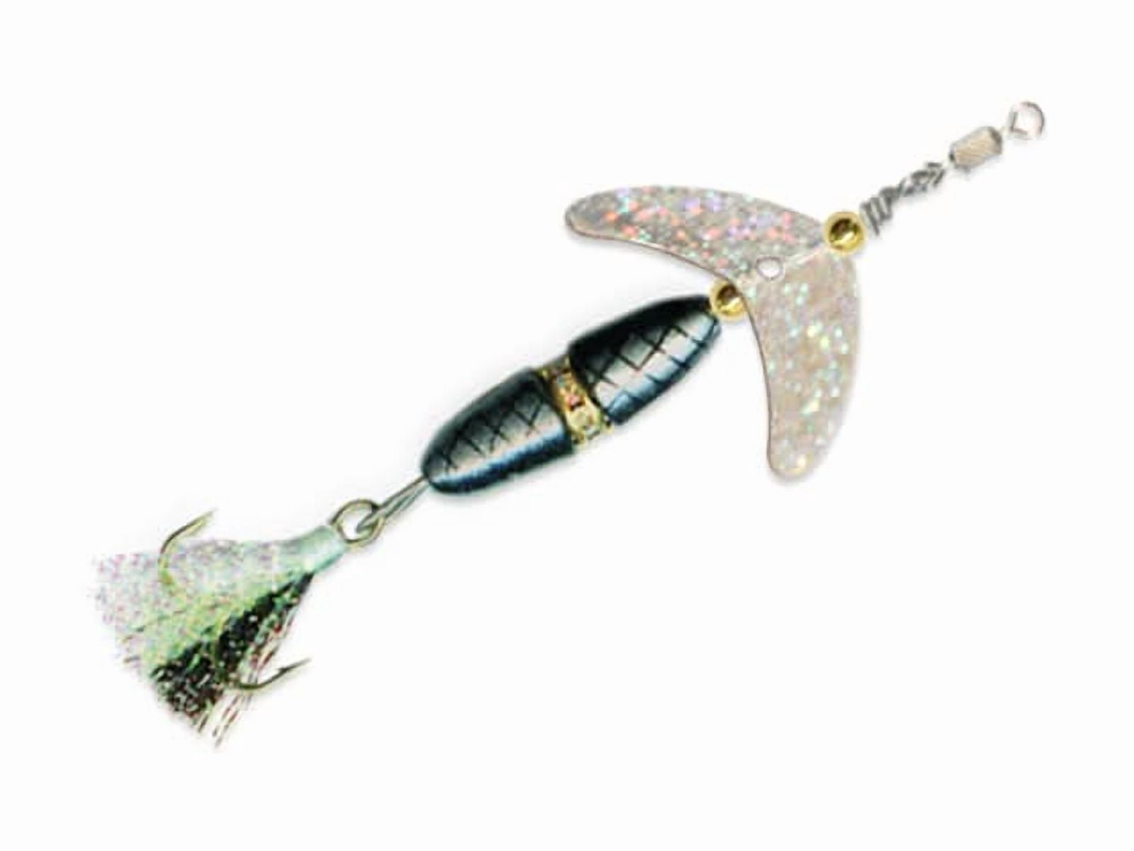 Mack's Lure Wedding Ring Promise Keeper Weighted Spinner Prl/Blk Slv Sprkl 8