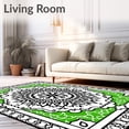 thumbnail image 2 of ODIKA 6'x9' Machine Washable Non-Slip Area Rug, Floral with Interlocking Petal and Vine High Traffic Rug, Green, 563629, 2 of 7