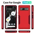 thumbnail image 2 of for Google Pixel 7a Case, Phone Case Heavy Duty 2 in 1 Full Body Rugged Shockproof Hybrid Hard PC Soft TPU Bumper Drop Protective Girls Women Boy Men Covers for Google Pixel 7a, Red+Rose, 2 of 7