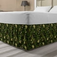 thumbnail image 1 of Sage Bed Skirt, Spring Inspired Ornaments Butterflies Little Blossoms Swirled Leaves Vintage, Elastic Bedskirt Dust Ruffle Wrap Around for Bedding Decor, 4 Sizes, Yellow Black Green, by Ambesonne, 1 of 2