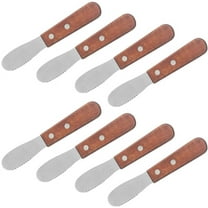 8 Pack Stainless Steel Straight Edge Wide Butter Spreader with Wood Handle, DaKuan Sandwich Cream Cheese Condiment Knives 5 Inch