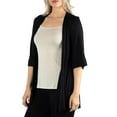 thumbnail image 3 of 24/7 Comfort Apparel Women's Open Front Elbow Length Sleeves Cardigan, 3 of 4