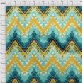 thumbnail image 4 of oneOone Polyester Spandex Turquoise Blue Fabric Chevron Sewing Material Print Fabric By The Yard 56 Inch Wide, 4 of 4