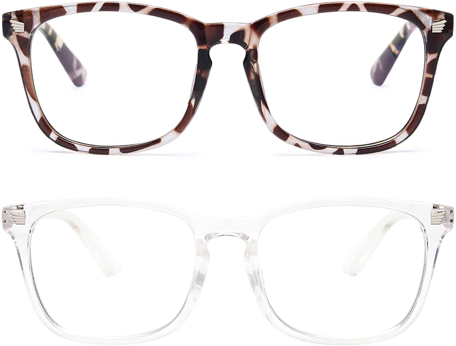 Blue Light Glasses Oval Eyeglasses Frame Filter Blue Ray Computer Game/Reading/TV/Phones Glasses UV400 Protection Black/White 