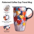 thumbnail image 5 of Topadorn Colorful Heart Art Ceramic Travel Mug, 17oz, Painted Hearts Print with Drip Background, Spill-Resistant Lid, Microwave/Dishwasher Safe, Gift Boxed, 5 of 6