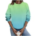 thumbnail image 2 of SDNall Women‘s Ombre Print Drop Shoulder Sweatshirt, Long Sleeve Round Neck Pullover Top for Casual Loungewear, 2 of 5
