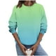 thumbnail image 2 of Xuyuer Women's Fashion Printed Long Sleeve Loose Blouse, Round Neck Hoodless Sweatshirt for Casual Spring Wear, Weekend Outings and Cozy Layering, 2 of 5