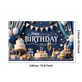 thumbnail image 3 of Yatrandify Decorative Design Birthday Banner Colorful Balloons Birthday Party Backdrop Cake Decoration Happy Birthday for Birthday Party Event Decoration Holiday Celebration, 3 of 8