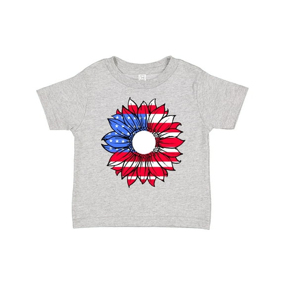 Inktastic American Flag Sunflower in Red White and Blue Boys or Girls Toddler T-Shirt
